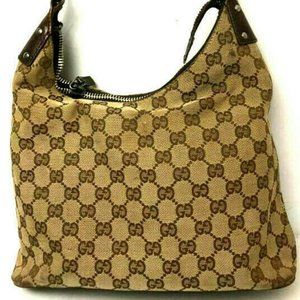 Gucci Brown and Tan Hobo Bag